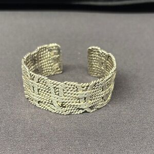 Elegant  Sterling Silver Woven Cuff Bracelet